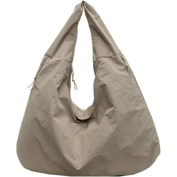 Large Nylon Slouchy Tote Bag Shoulder Purse Travel Gym Casual Work Handbag - Picture 7 of 7